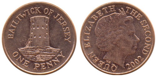 1 пенни 2002 остров Джерси