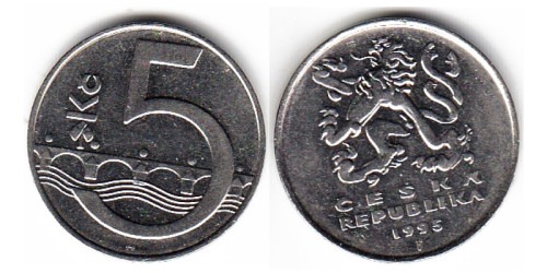 5 крон 1995 Чехия