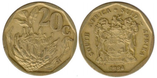 20 центов 1994 ЮАР