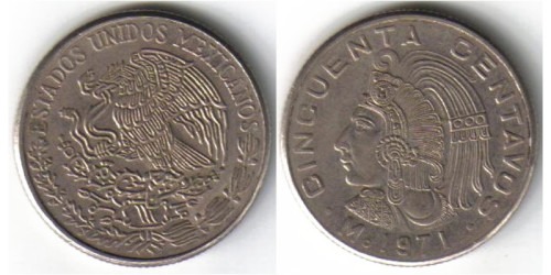 50 сентаво 1971 Мексика