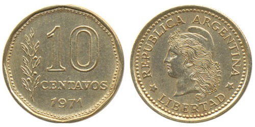 10 сентаво 1971 Аргентина