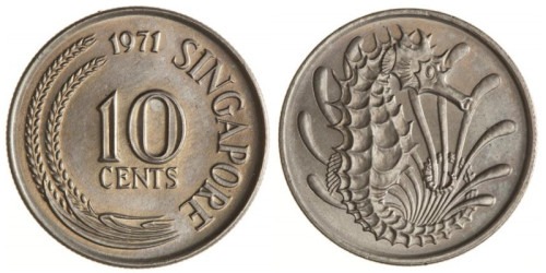10 центов 1971 Сингапур