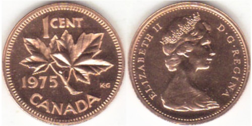 1 цент 1975 Канада