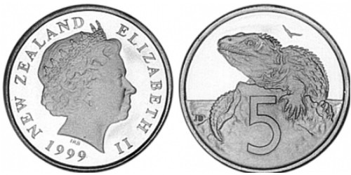 5 центов 1999 Новая Зеландия