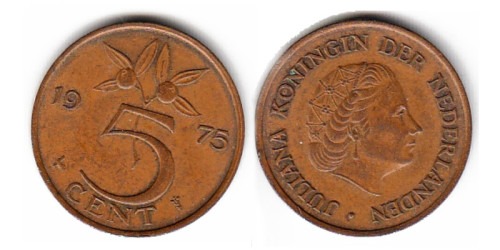 5 центов 1975 Нидерланды