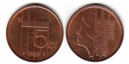 5 центов 1989 Нидерланды