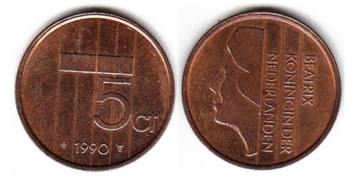 5 центов 1990 Нидерланды