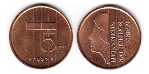 5 центов 1992 Нидерланды