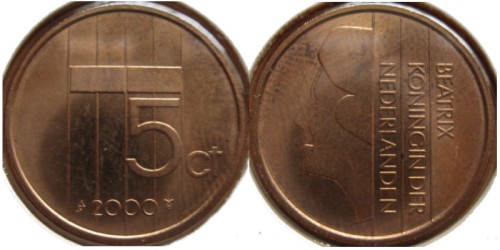 5 центов 2000 Нидерланды