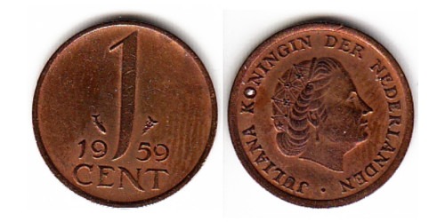 1 цент 1959 Нидерланды
