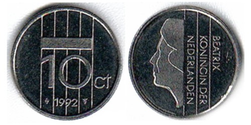 10 центов 1992 Нидерланды