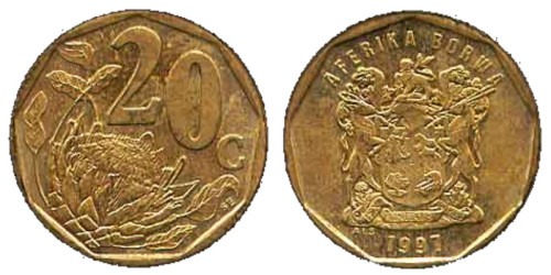20 центов 1997 ЮАР