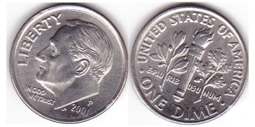 10 центов 2001 Р США