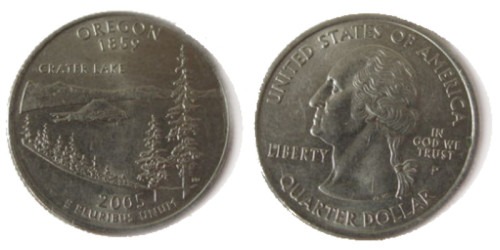 25 центов 2005 Р США — Орегон — Oregon