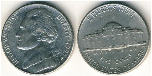 5 центов 1993 Р США