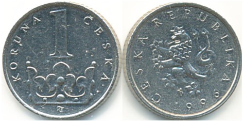 1 крона 1996 Чехия