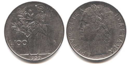 100 лир 1959 Италия