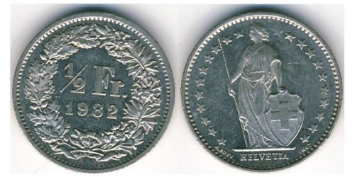 1/2 франка 1982 Швейцария