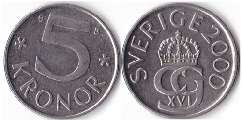 5 крон 2000 Швеция