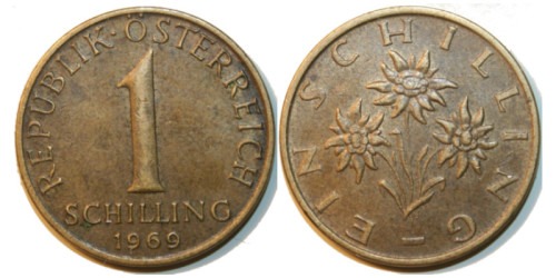 1 шиллинг 1969 Австрия