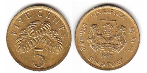 5 центов 1987 Сингапур