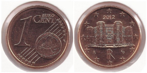 1 евроцент 2012 Италия