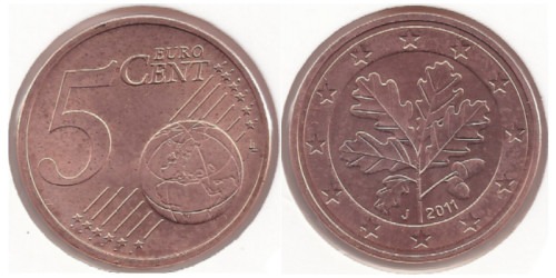 5 евроцентов 2011 «J» Германия