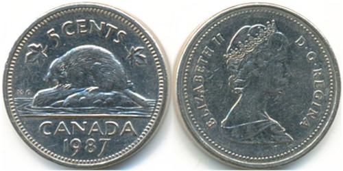 5 центов 1987 Канада