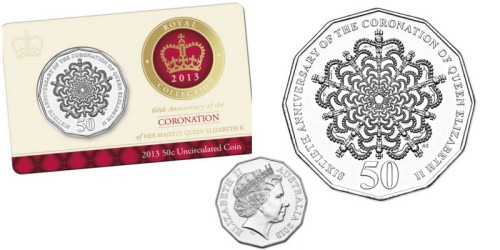 50 центов 2013 Австралия — 60-летие коронации Ее Величества Королевы Елизаветы II