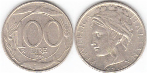 100 лир 1996 Италия