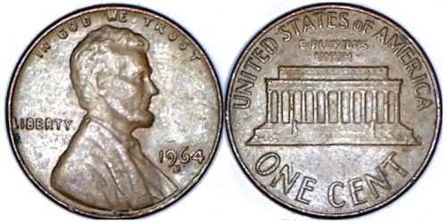 1 цент 1964 D США