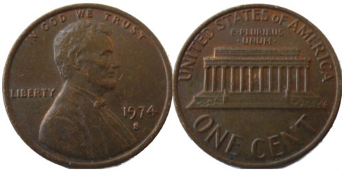 1 цент 1974 S США