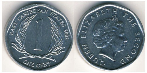 1 цент 2002 Восточные Карибы