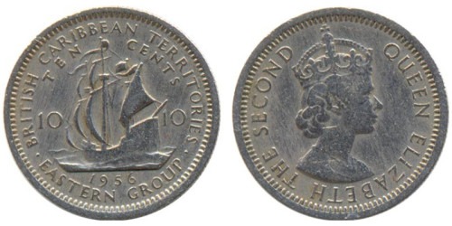 10 центов 1956 Восточные Карибы