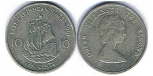 10 центов 1981 Восточные Карибы