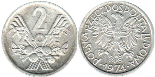 2 злотых 1974 Польша