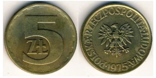 5 злотых 1975 Польша