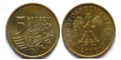 5 грошей 2008 Польша