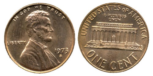 1 цент 1973 S США