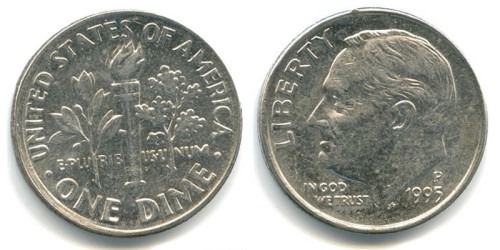 10 центов 1995 P США