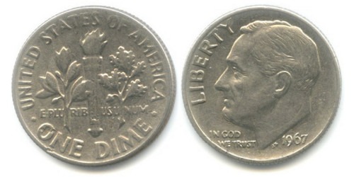 10 центов 1967 США