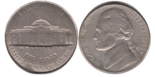 5 центов 1992 P США