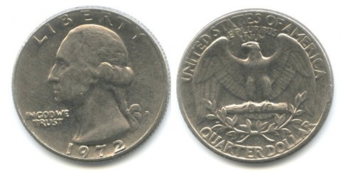 25 центов 1972 D США