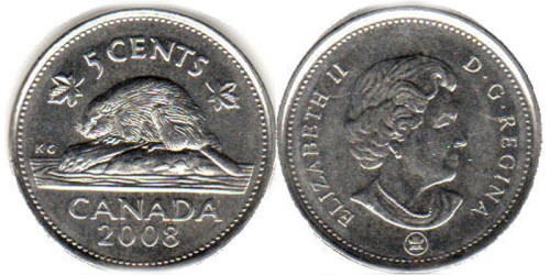 5 центов 2008 Канада