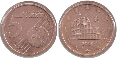 5 евроцентов 2005 Италия