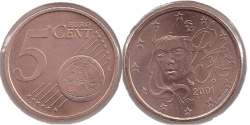 5 евроцентов 2001 Франция