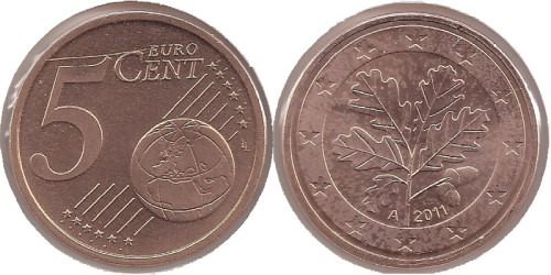 5 евроцентов 2011 «А» Германия