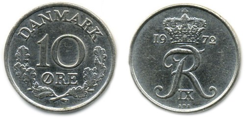 10 эре 1972 Дания