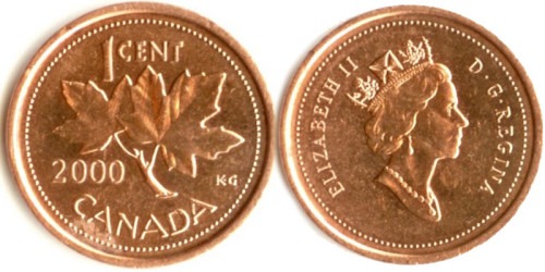 1 цент 2000 Канада