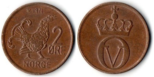 2 эре 1971 Норвегия
